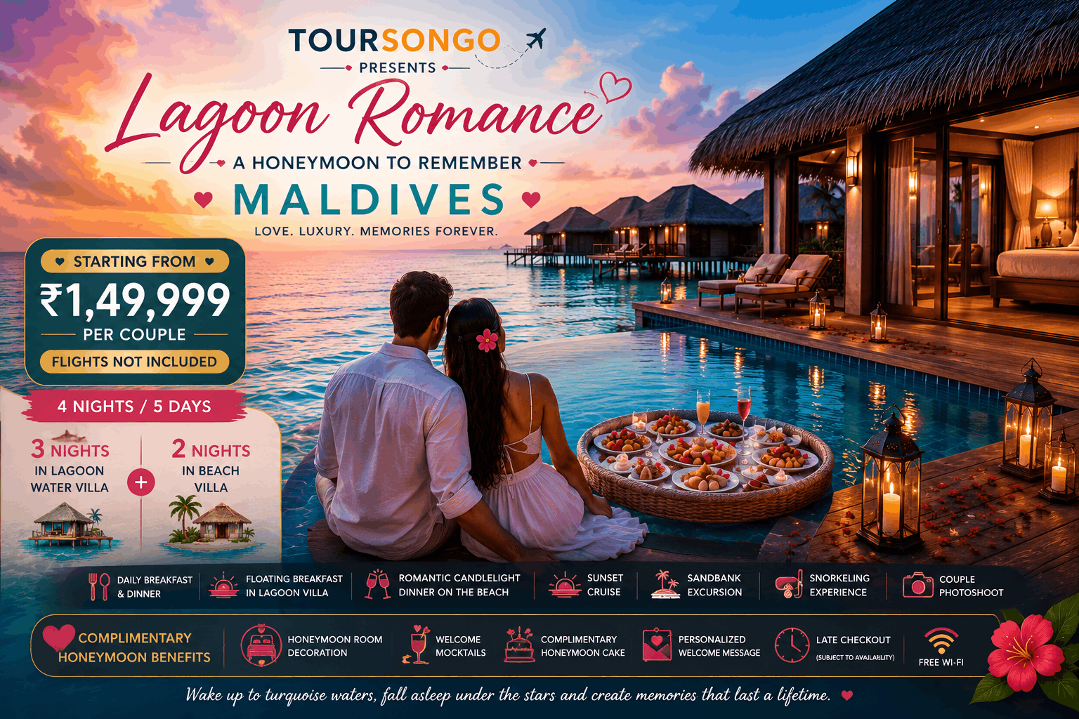 Lagoon Romance Maldives water villa honeymoon package