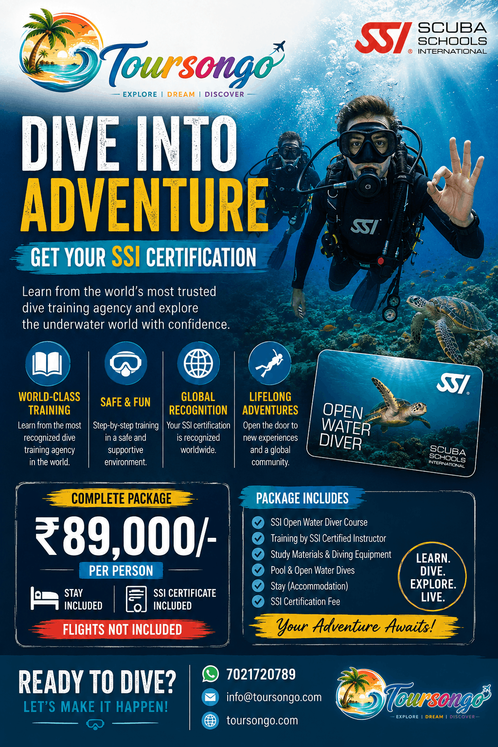 Toursongo SSI scuba training package